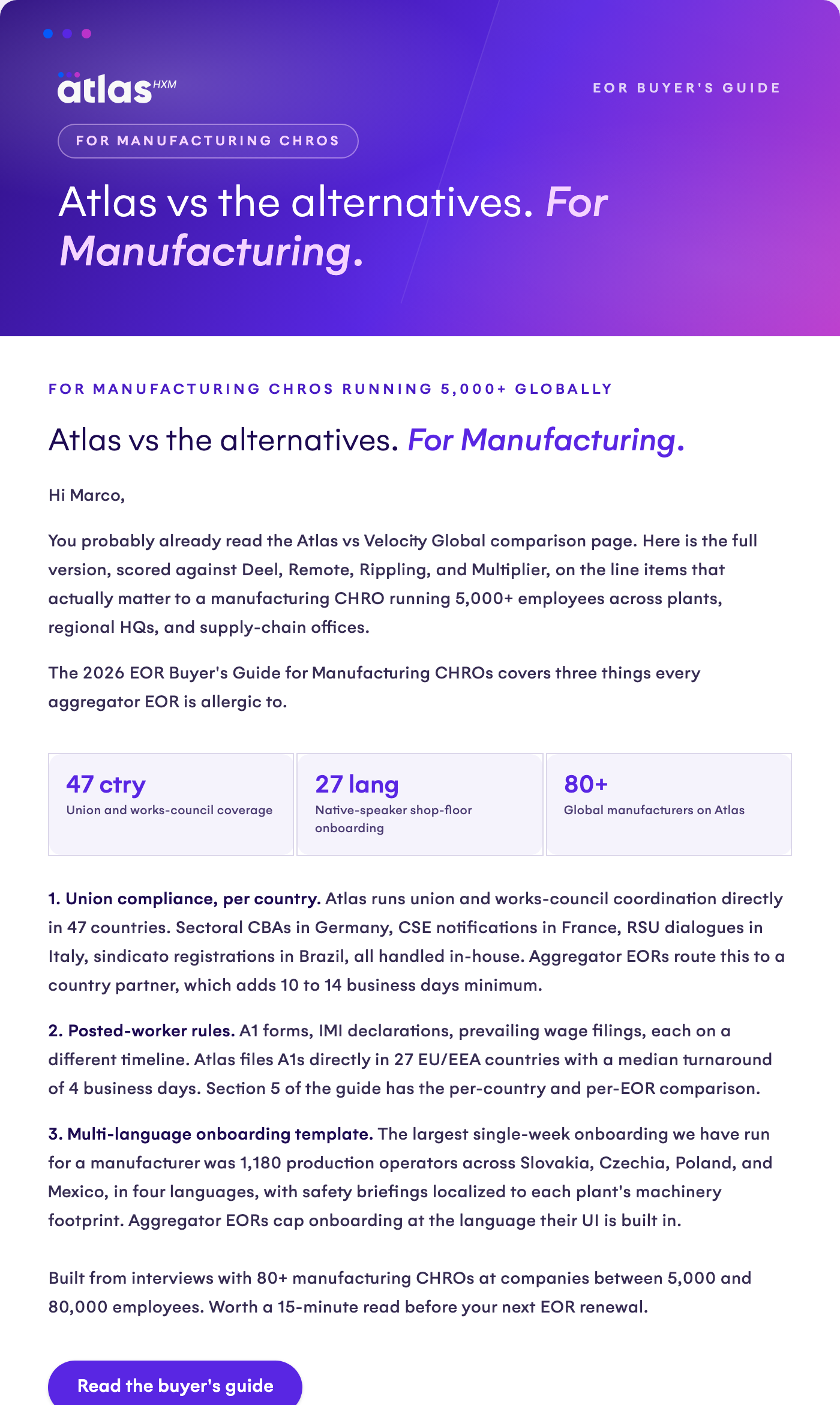 Manufacturing email
