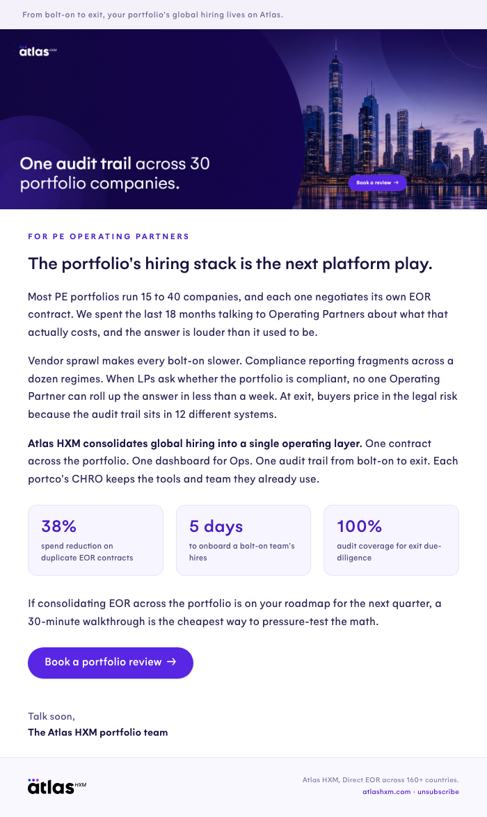 PE nurture email 1