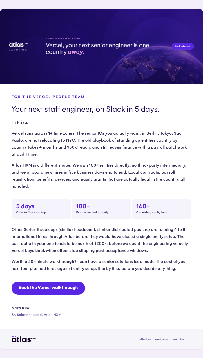 Vercel nurture email 1