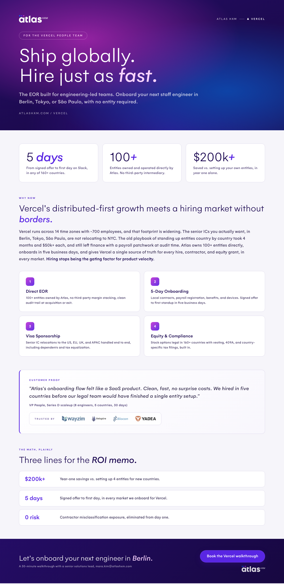 Vercel one-pager